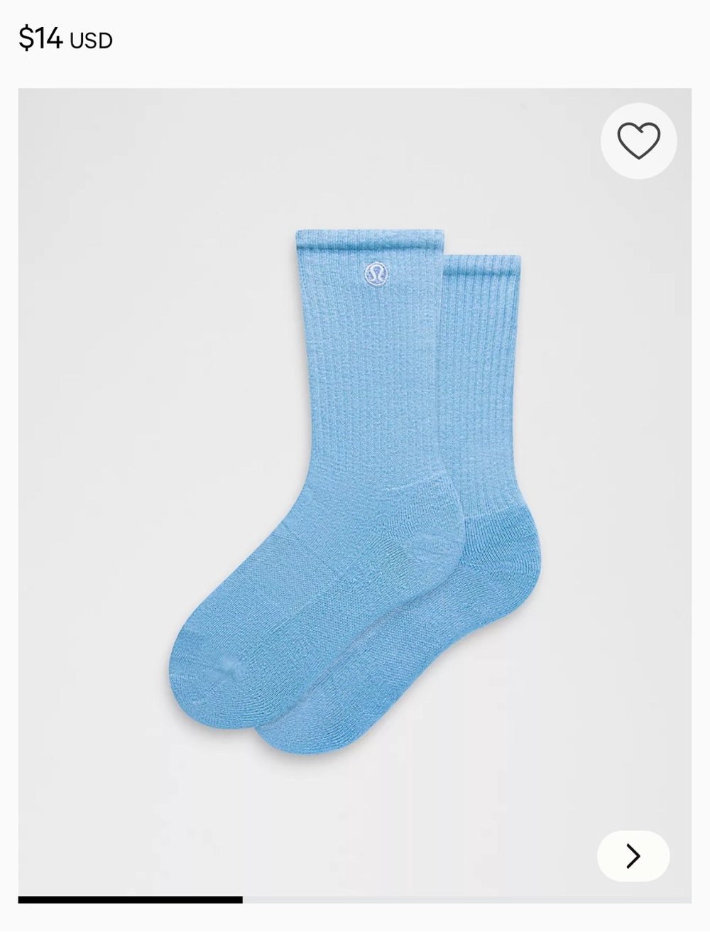 lululemon athletica Kids Sky Blue Crew Socks